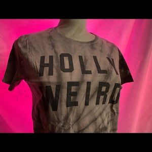 “HOLLYWEIRD” tie dye graphic tshirt